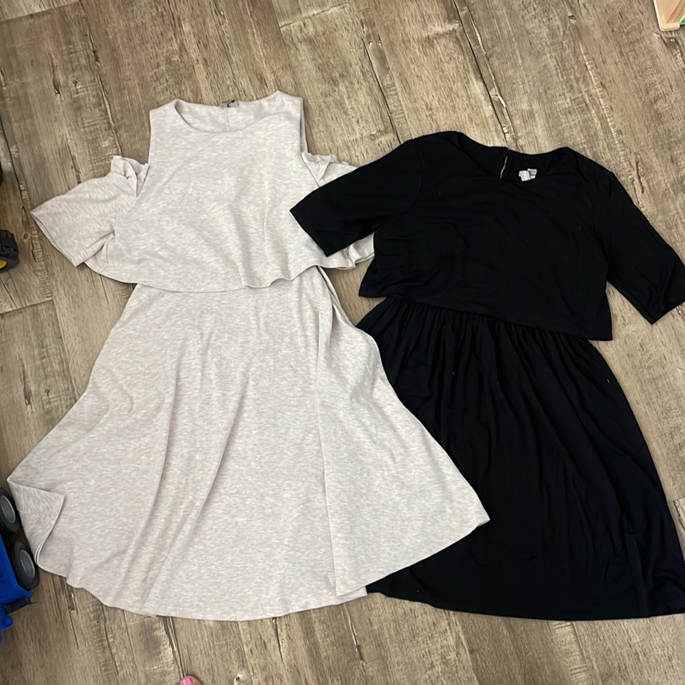 Bundle of two maternity nursing dresses